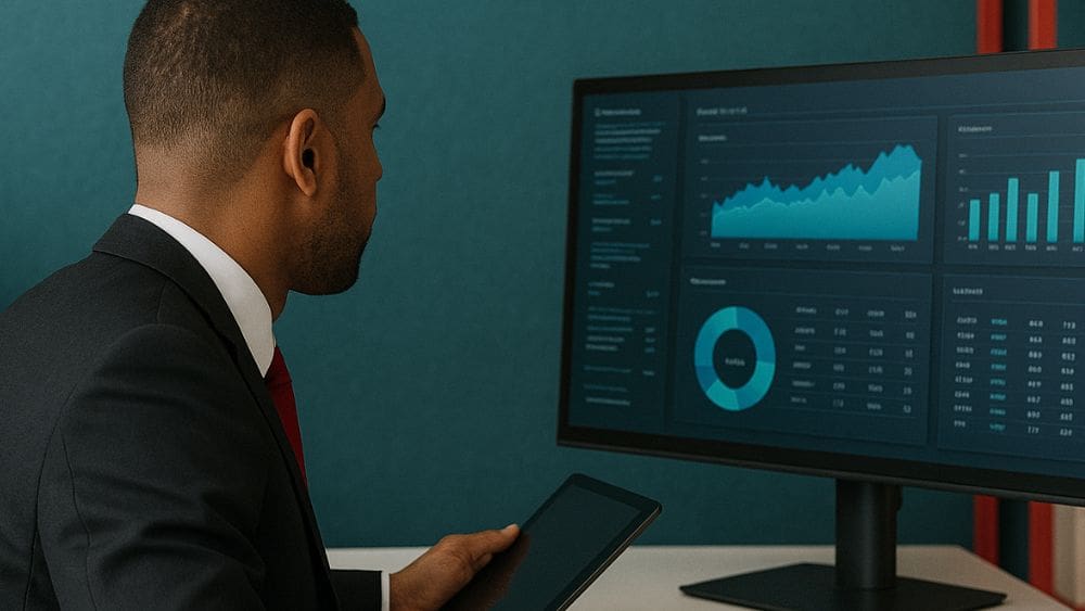 Automate Factoring-Related Tasks to Save Time and Resources - Man looking at data on a computer